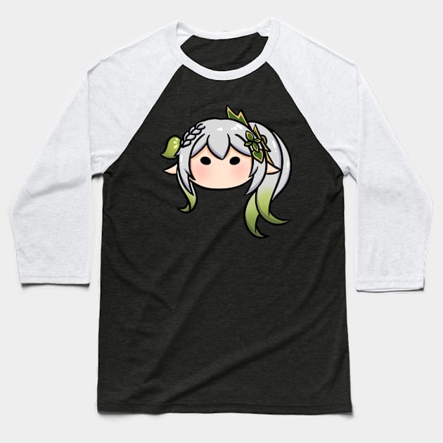 Genshin Impact Nahida chibi head | Morcaworks Baseball T-Shirt by Oricca